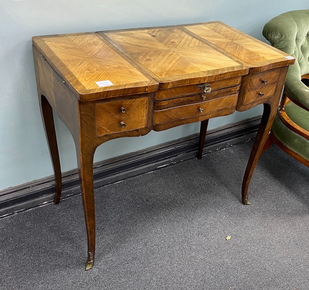 A 19th century French kingwood poudreuse, width 81cm, depth 48cm, height 74cm